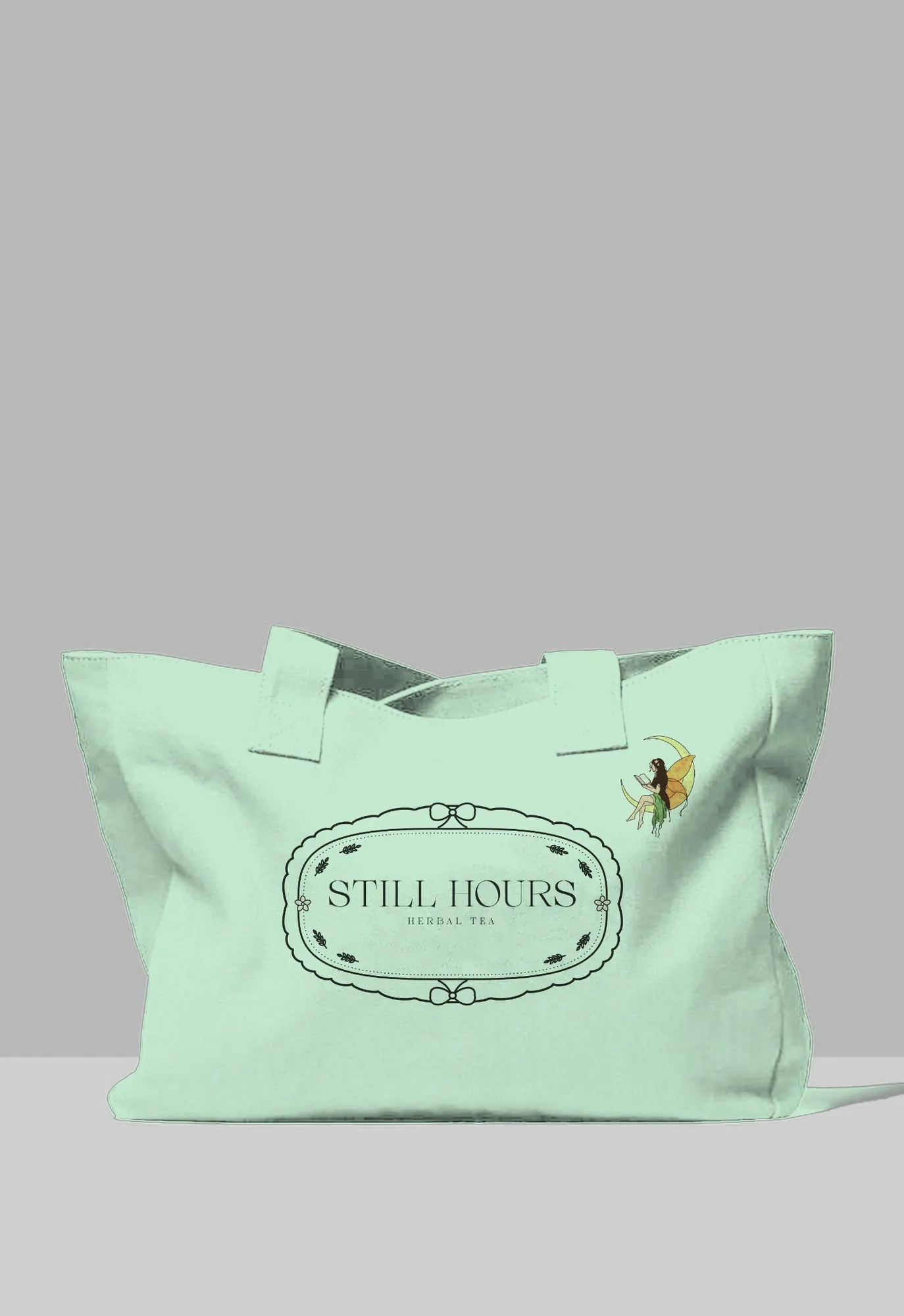 Still Hours tote bag, light mint